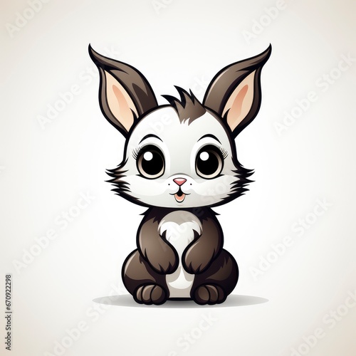 Cute Rabbit Thinking , Cartoon, Icon Illustration