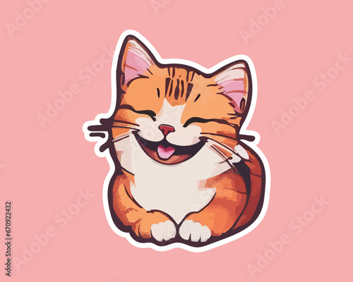 Cat sticker vector animal cartoon design