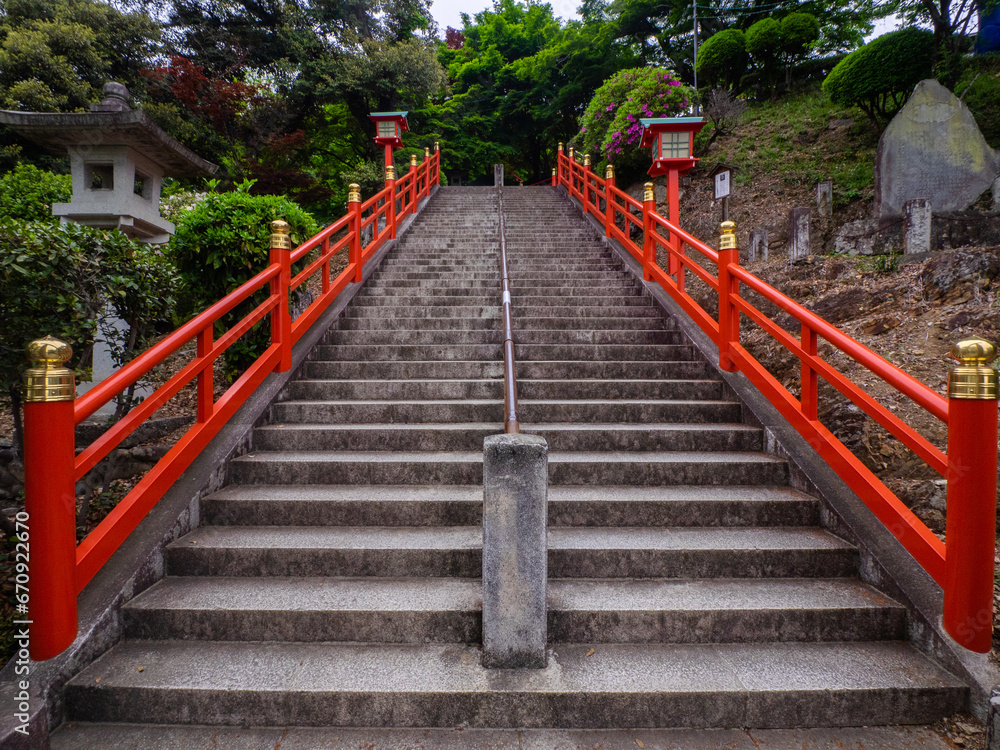 Stairs leading to a shrine precinct (Ashikaga, Tochigi, Japan) Stairs leading to a shrine precinct (Ashikaga, Tochigi, Japan)