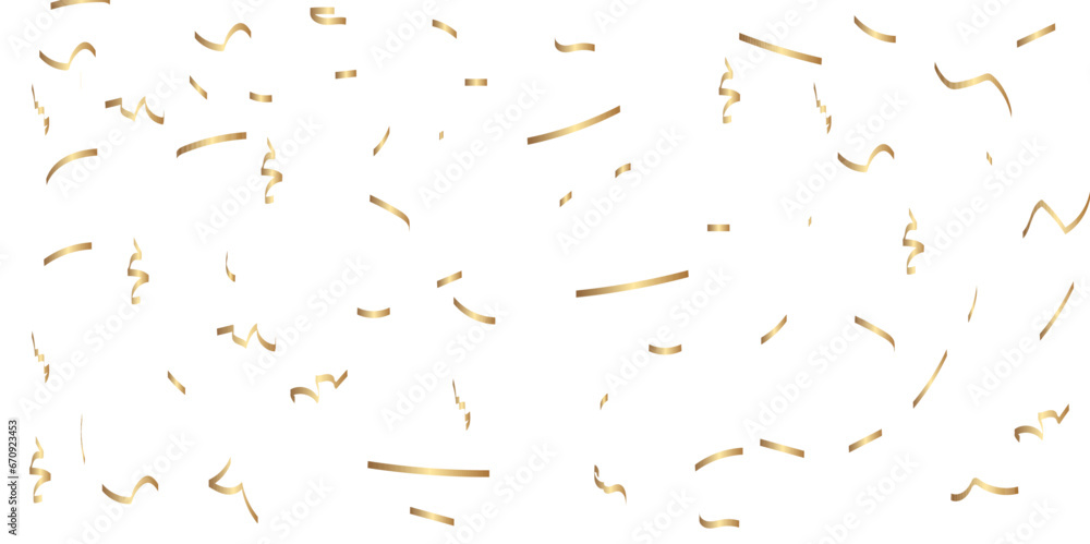 Abstract doted and confetti golden glitter particles splatter on transparent background. Luxury golden glitter confetti that floats down falling bokeh celebration background.  - obrazy, fototapety, plakaty 
