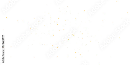 Abstract doted golden glitter particles splatter on transparent background. Luxury golden glitter falling bokeh celebration background. 
