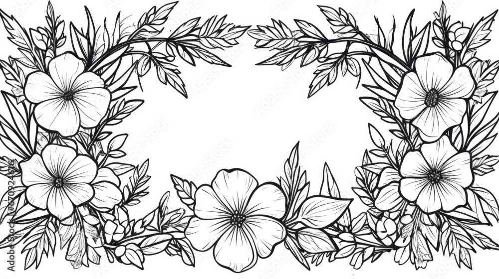  floral rectangle frame 