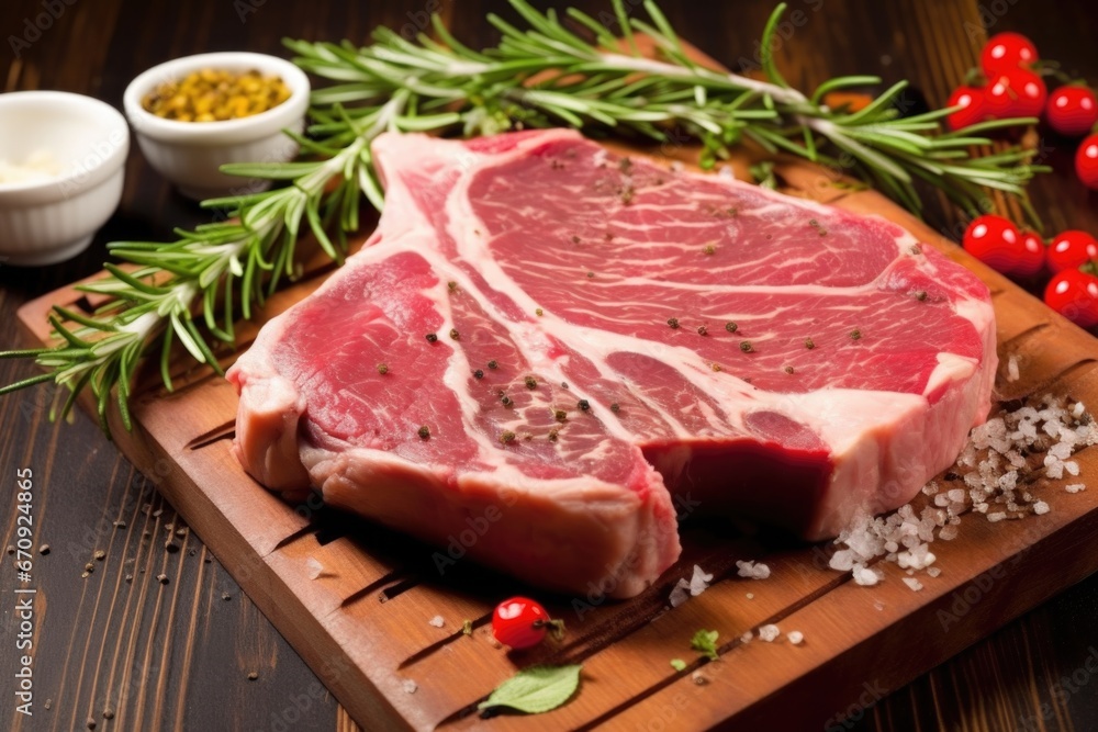 grill-marked t-bone steak with fresh thyme sprigs grill-marked t-bone steak with fresh thyme sprigs
