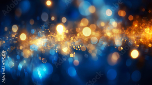 Blurry blue and yellow lights abstract background