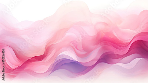 Watercolor painting of a pink wave shape background