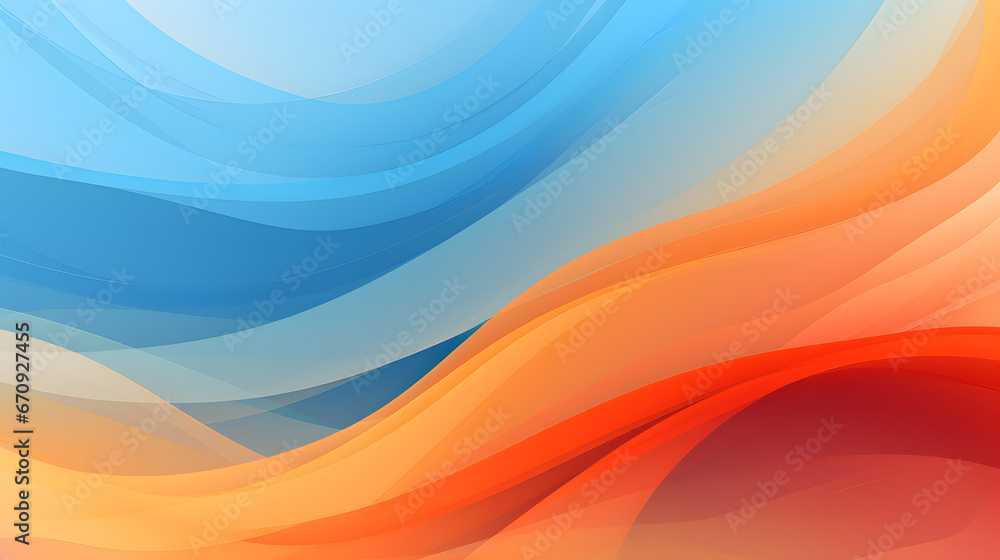 an abstract background featuring an orange and blue background. Generative AI.