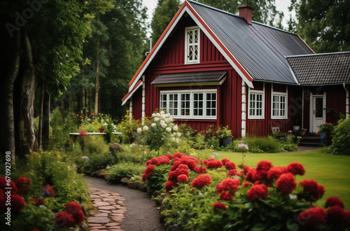 scandinavia house with garden