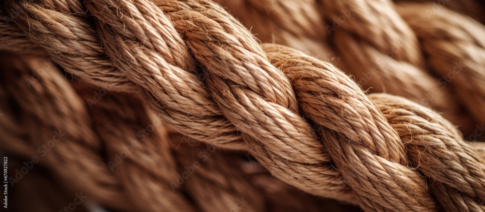 Detailed macro shot of interwoven rope Detailed macro shot of interwoven rope