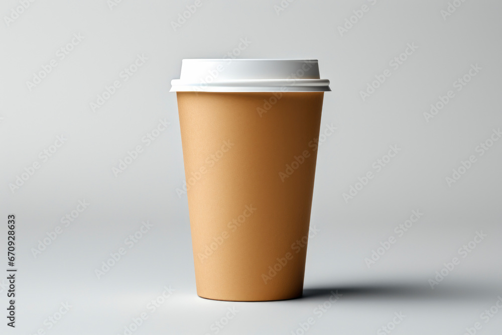 Empty paper cup for coffee made from biodegradable brown paper on a white background. Empty paper cup for coffee made from biodegradable brown paper on a white background.