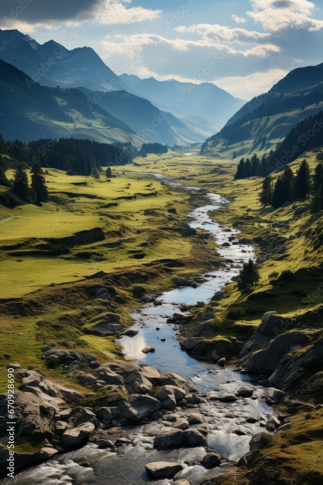  Serene landscape of the Himalayan foothills in Himachal Pradesh, Generative AI