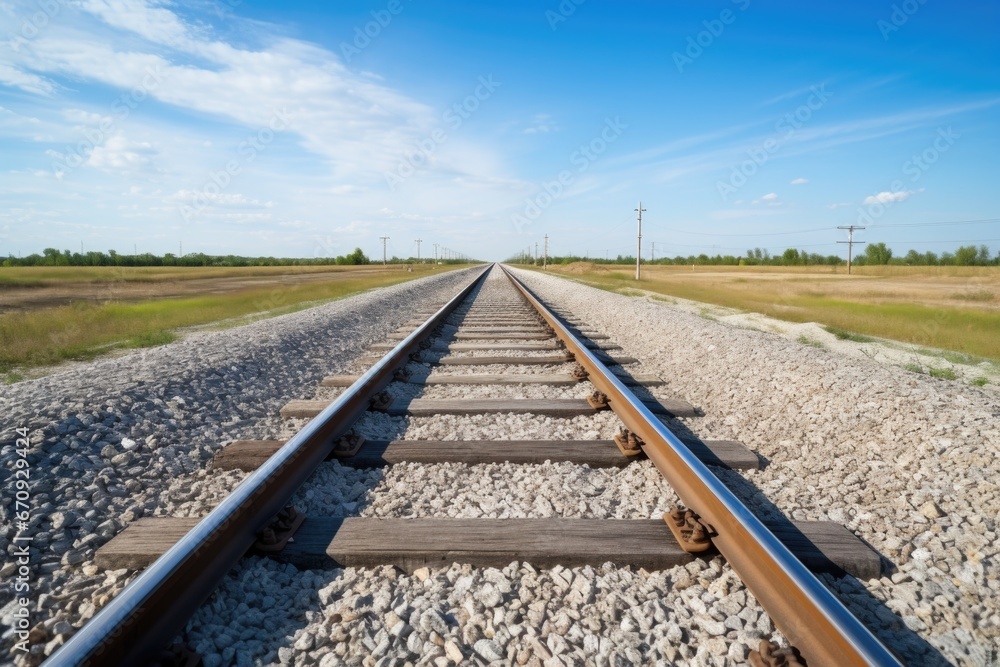 Fototapeta premium empty stretch of railroad track extension