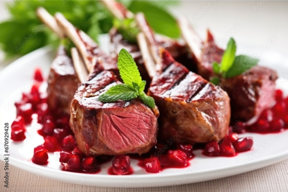 close-up of succulent barbecued lamb chops close-up of succulent barbecued lamb chops