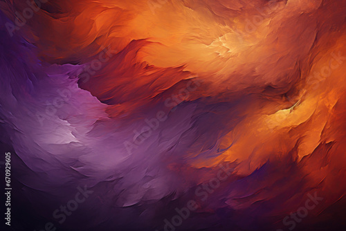Painted background with dark orange brown purple abstract colors.
