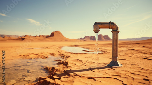 A faucet in the middle of the desert