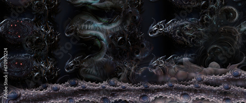 The Dark Night of the Spirit - Digital Painting made with Painter 2023 Pattern Pens