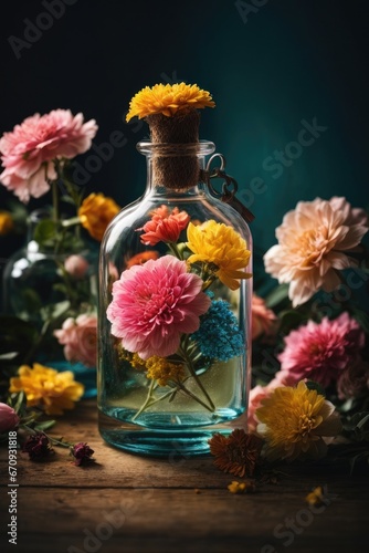 oil and flowers