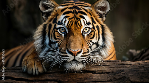Tiger closeup portrait  safari shot. Bengal Tiger. Made with generative ai