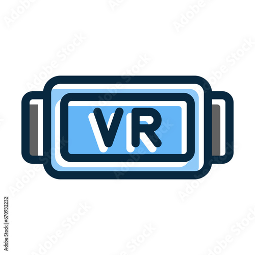 Vr Glasses Vector Thick Line Filled Dark Colors