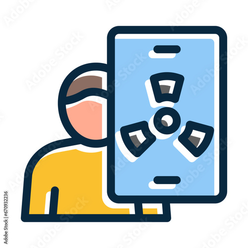 Internet Addiction Vector Thick Line Filled Dark Colors