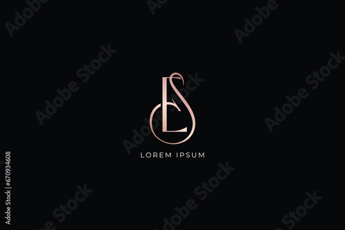 Letter es modern luxury logo, abstract style design creative golden wordmark design typography illustration, se wordmark, es logo