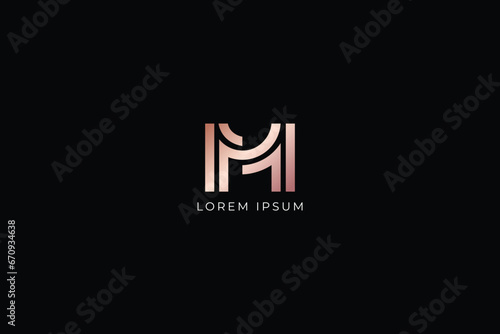 m1 letter modern style, abstract style design creative golden wordmark design typography illustration, 1m wordmark, m1 logo