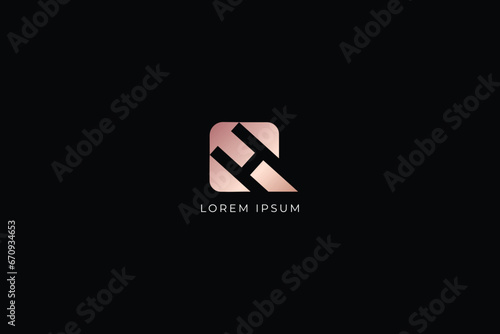 qh letter modern style, abstract style design creative golden wordmark design typography illustration, hq wordmark, hq logo