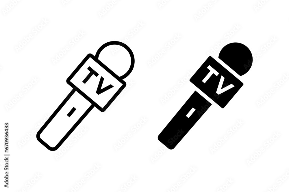 Journalism icon vector set. Outline microphone symbol Journalism icon vector set. Outline microphone symbol