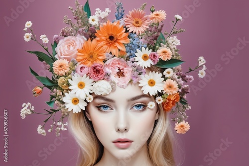 Beautiful women and flowers