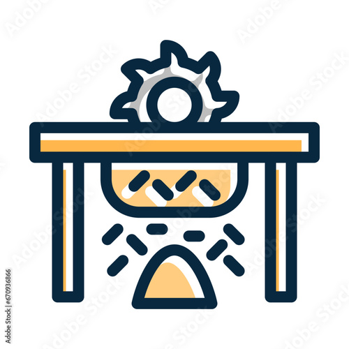 Sawdust Vector Thick Line Filled Dark Colors