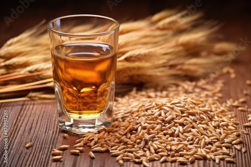 shot of malted barley, main whisky ingredient