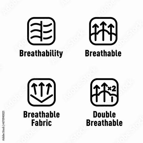 Breathability,breathable, breathable fabric, double breathable vector information sign