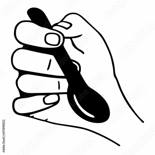 Little teaspoon in human hand