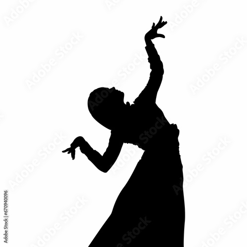 Woman performs an expressive and temperamental Spanish dance