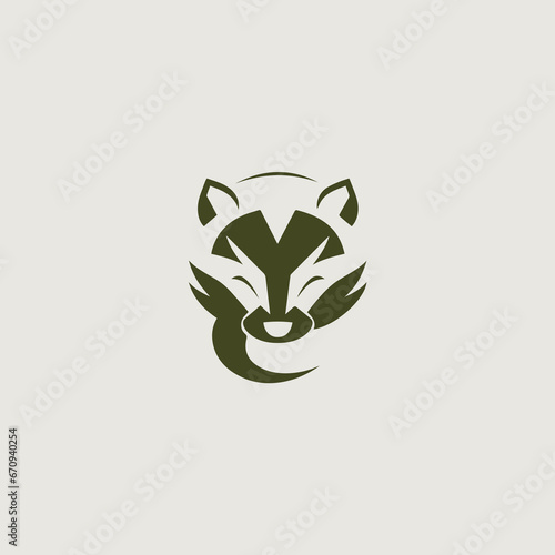 イタチをシンボリックに用いたシンプルなロゴ