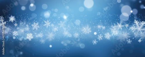 Winter snowflakes backgorund. Blue christmass photo