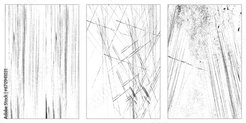 Grunge style monochrome set textures for making scary advertising materials or designing movie posters in cinemas vector illustration
