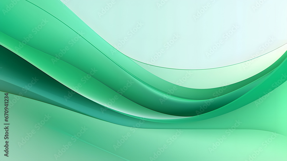 Fototapeta premium Modern green wave curve abstract presentation background. Vector illustration design for presentation, banner, cover, web, flyer, card, poster, wallpaper, texture, slide, magazine, and. Generative AI.