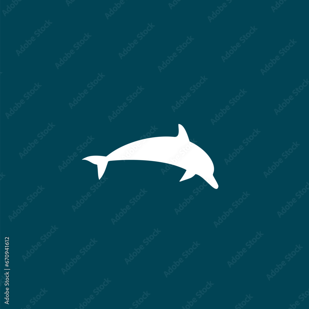 Naklejka premium Dolphin icon isolated on blue background 