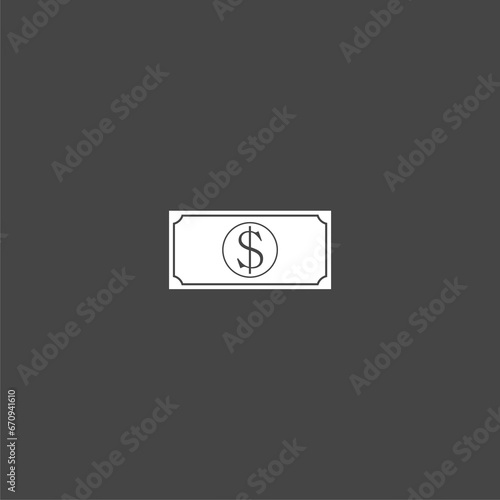 Money icon. Money icon image. Money icon symbol isolated on black background