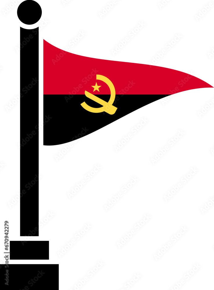 Fototapeta premium Angola flag in Triangular shape