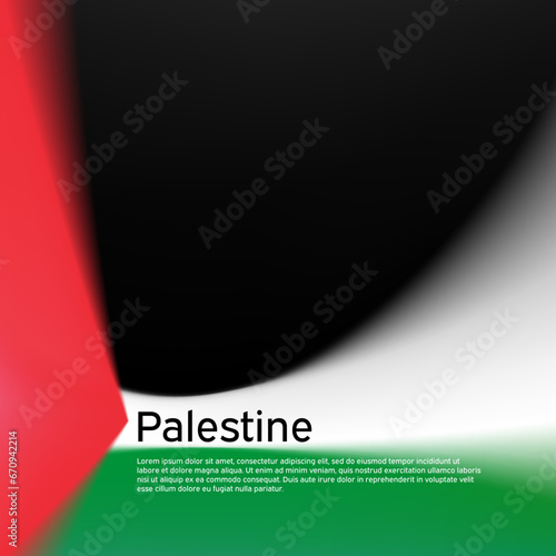 Palestine flag background. Blurred pattern in the colors of the palestinian flag, business booklet. National banner, poster of palestine. State patriotic cover, flyer. Vector, template design