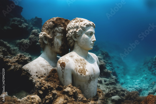 Ancient greek marble statues found underwater photo