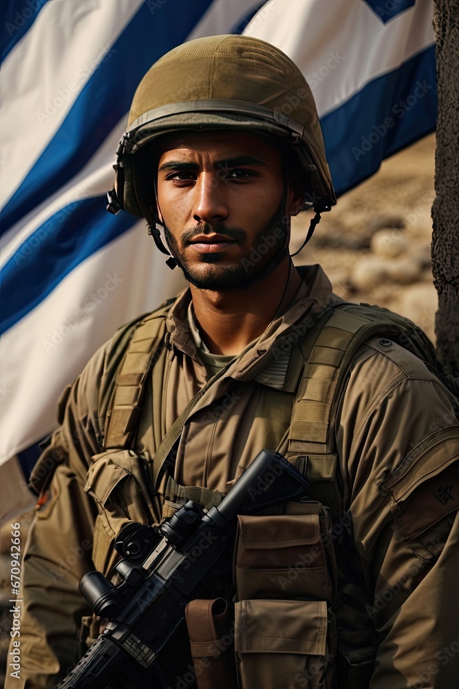 soldier in front of flag soldier in front of flag
