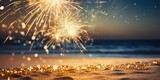 Glittering beachside fireworks, perfect for Christmas Eve and New Year celebrations.