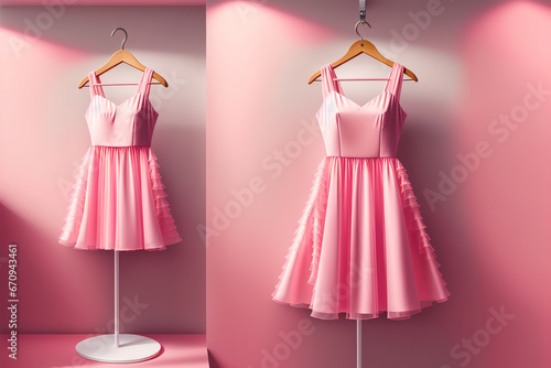 A beautiful short dress. Summer outfit. Flirty and Fun. Mini Dress. Generative AI