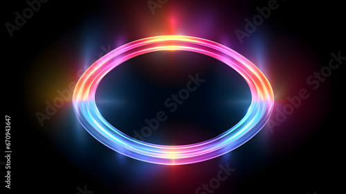 Rainbow halo rays isolated on dark transparent background. Holographic lens flare reflections. Vector realistic illustration of prism radial refraction sunbeams. Generative AI.