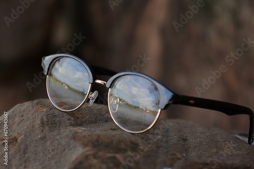 glasses on table