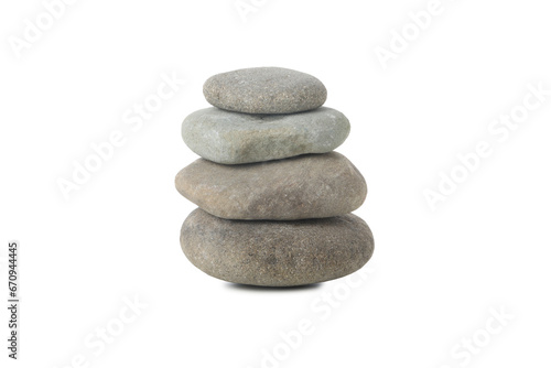 PNG, Four stones on top of each other, isolated on white background