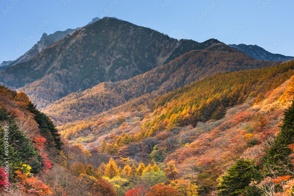 (山梨県ｰ風景)秋の八ヶ岳紅葉風景３