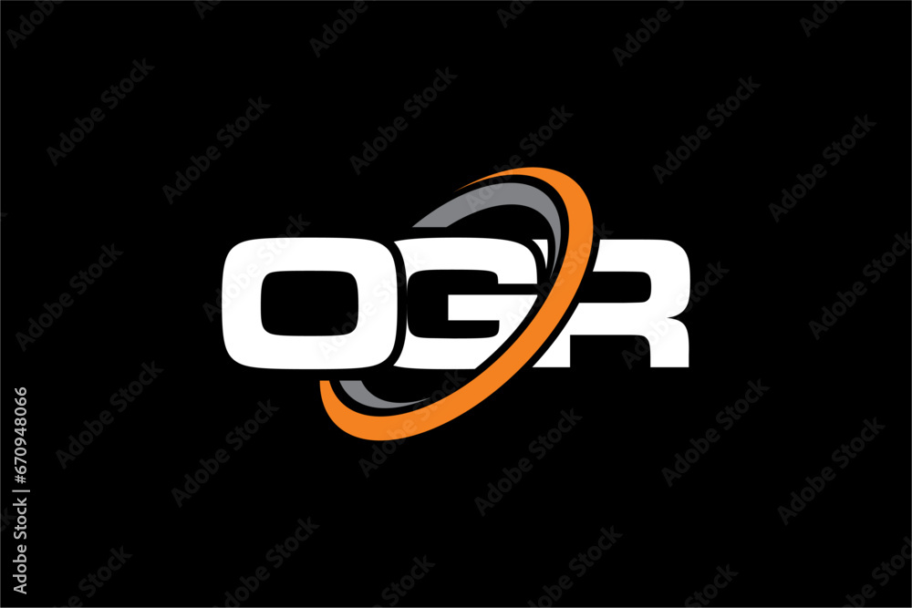 OGR creative letter logo design vector icon illustration - obrazy, fototapety, plakaty 
